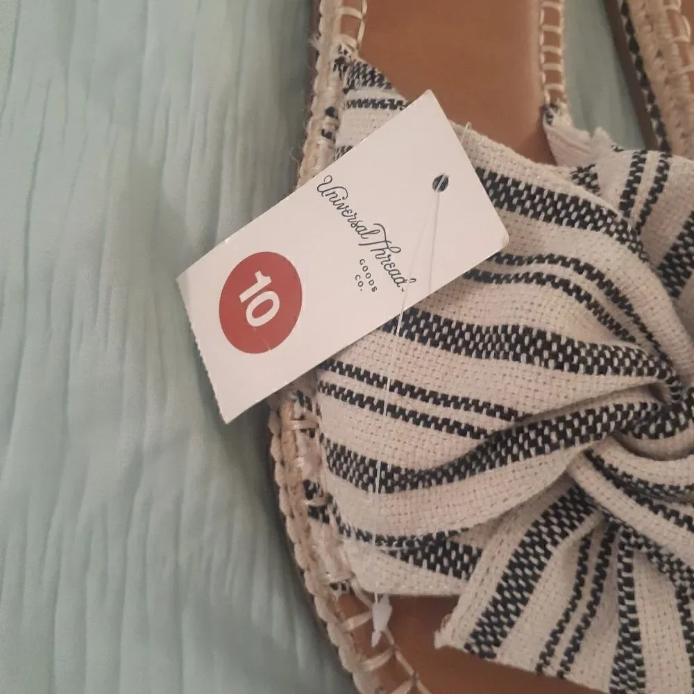 NEW! TWIST KNOT ESPADRILLE SLIP ON SANDALS